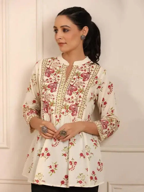 JAIPURI FLORAL EMPIRE TOP