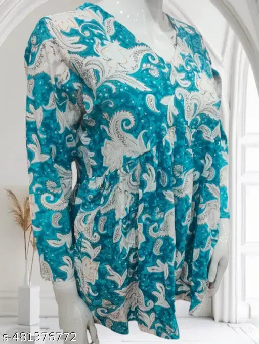 Womens Rayon Printed top, Rayon top, festival top, partywear top, dailywear top, Office wear top