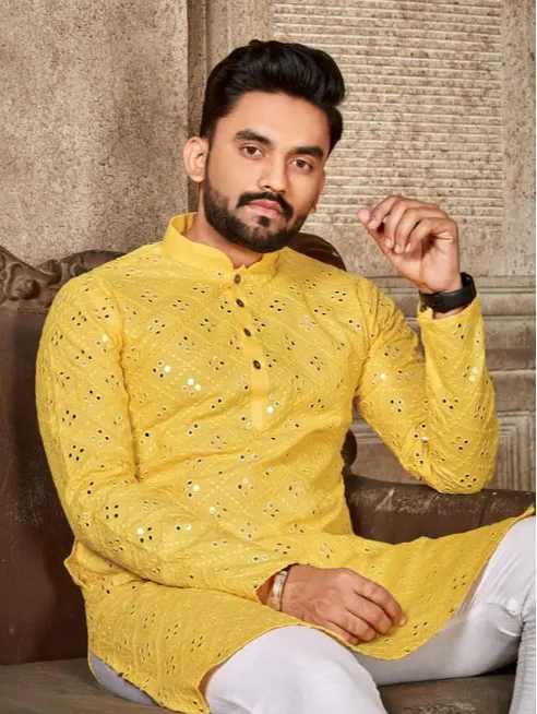 Embroidery Mirror Work Kurta