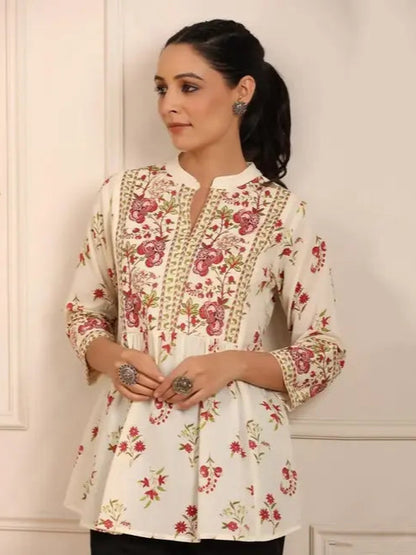 JAIPURI FLORAL EMPIRE TOP