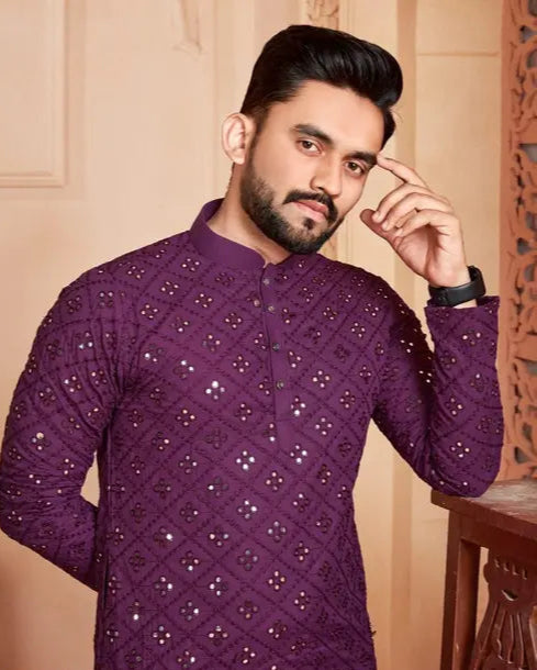 Embroidery Mirror Work Kurta