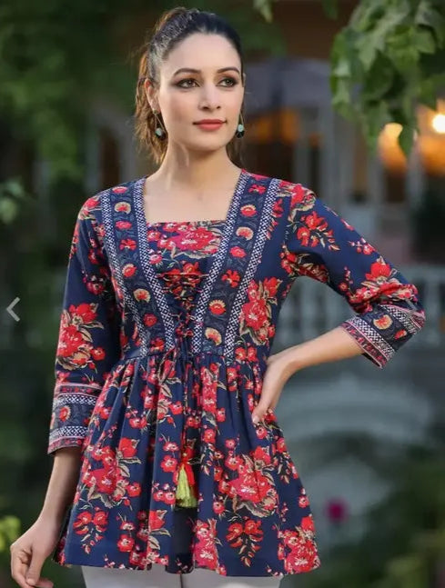 NEW PRINTED TOP FOR WOMEN & GIRLS, TOP AND TUNIC, STYLISH TOPPER, SUMMER TOP FOR GIRLS
