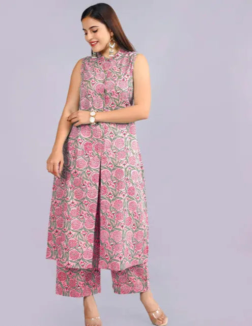 Cotton new pink Kurta set