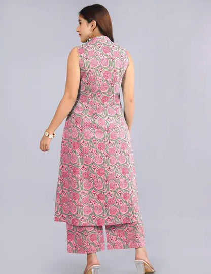 Cotton new pink Kurta set