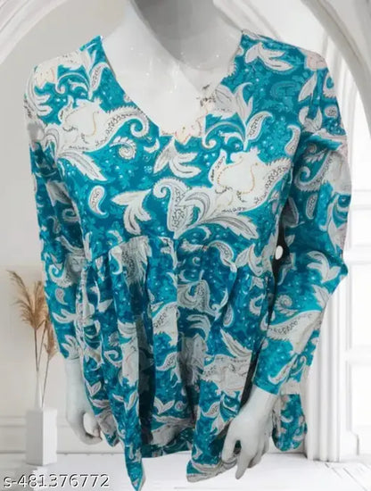 Womens Rayon Printed top, Rayon top, festival top, partywear top, dailywear top, Office wear top