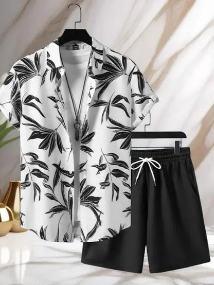 Co-ord Set for Men || Printed Casual Sleepwear || Pajama Shorts Night Suits Set || Lounge-wear Nightdress Pajama Set || Pajama Shorts Night Suits Set || Shirt Boxer Pair