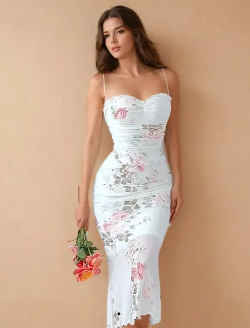 White imported net dress