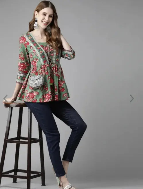 NEW PRINTED TOP FOR WOMEN & GIRLS, TOP AND TUNIC, STYLISH TOPPER, SUMMER TOP FOR GIRLS