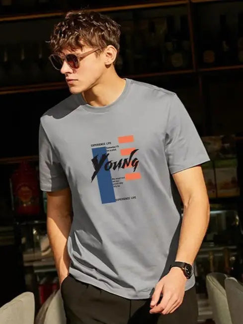 United Colors of Benetton Men Solid Round Neck Cotton Blend Dark Green T-ShirtMan Soft Cotton Printed T-Shirt for Men