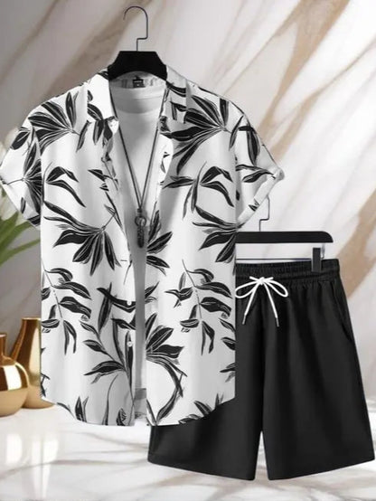 Co-ord Set for Men || Printed Casual Sleepwear || Pajama Shorts Night Suits Set || Lounge-wear Nightdress Pajama Set || Pajama Shorts Night Suits Set || Shirt Boxer Pair